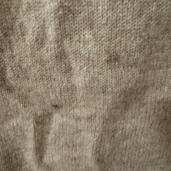Subtle Luxury 100% Cashmere Sweater Tan Beige Raw Hem Flowy XS/S Small - Picture 5 of 16